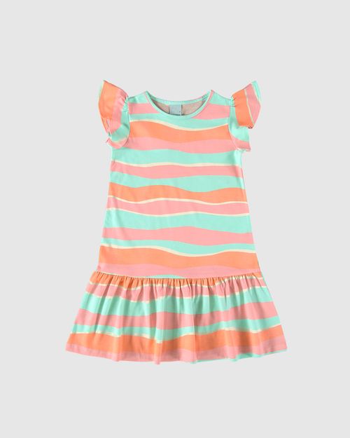 Vestido Infantil Evasê Estampado Em Algodão Malwee Kids