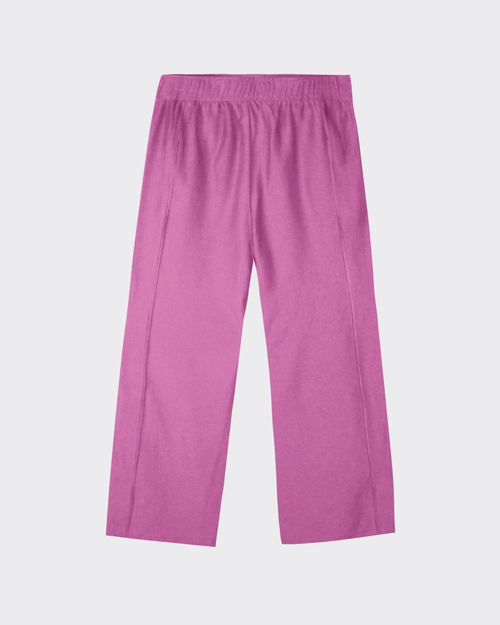 Calça Wide Leg Feminina Cintura Alta Em Malha Sarjada - ENFIM