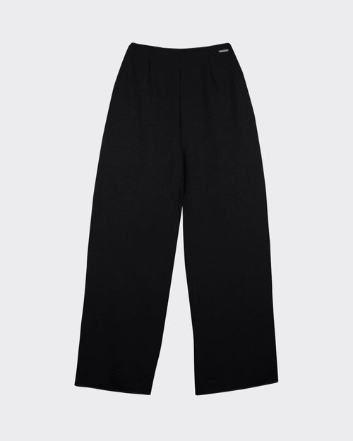Calça Wide Leg Feminina Cintura Alta Em Tecido Texturizado - Enfim