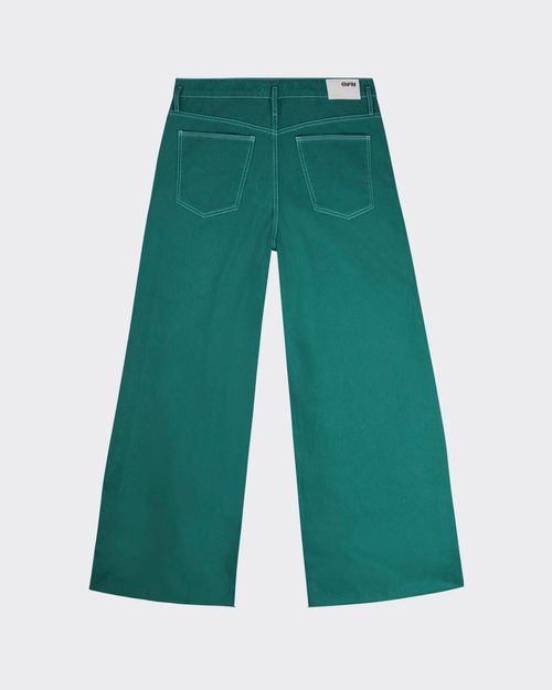 Calça Wide Leg Feminina Cintura Alta Em Sarja 100% Algodão - ENFIM