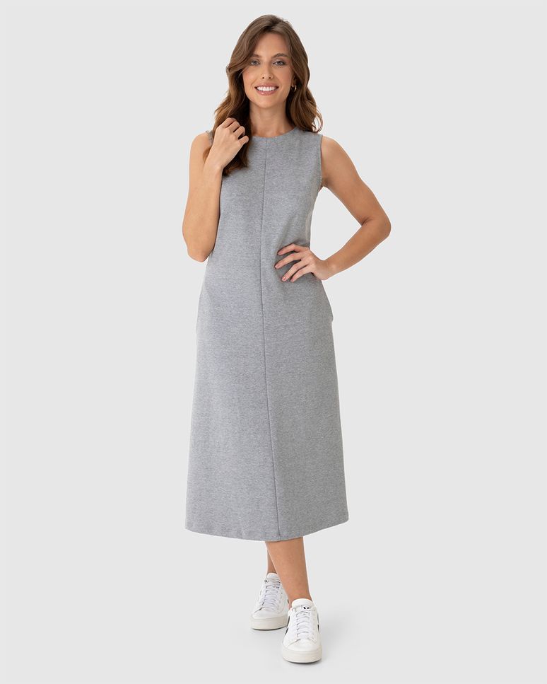 Vestido Midi Feminino Moletom Fio Do Futuro