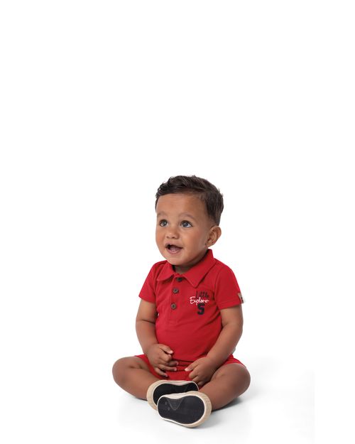 Macaquinho Polo Menino Em Piquet Premium - Carinhoso