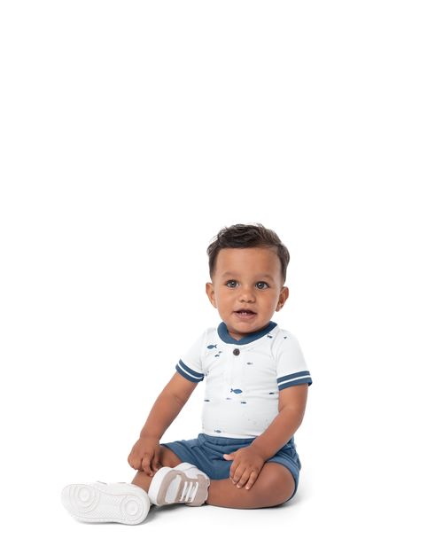 Conjunto Menino Body Estampado Em Algodão - Carinhoso