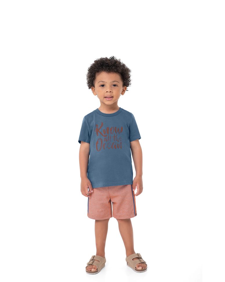 Conjunto Menino Bermuda Em Moletom Piquet - Carinhoso