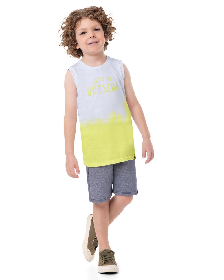 Regata Menino Estampa Degradê Em Algodão - Carinhoso