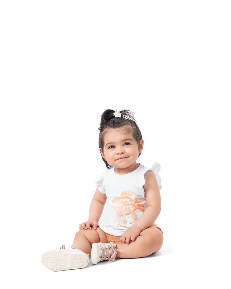 Conjunto Menina Blusa Estampada + Calcinha Em Algodão - Carinhoso