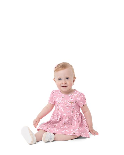 Vestido Body Menina Estampado Em Algodão - Carinhoso
