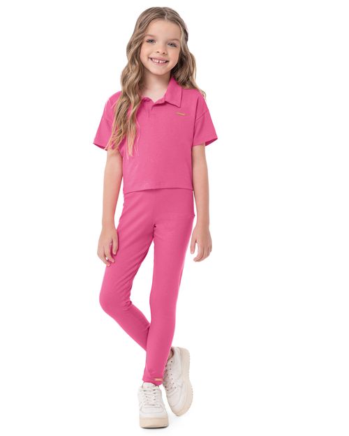 Calça Menina Legging Em Algodão Com Glitter - Carinhoso