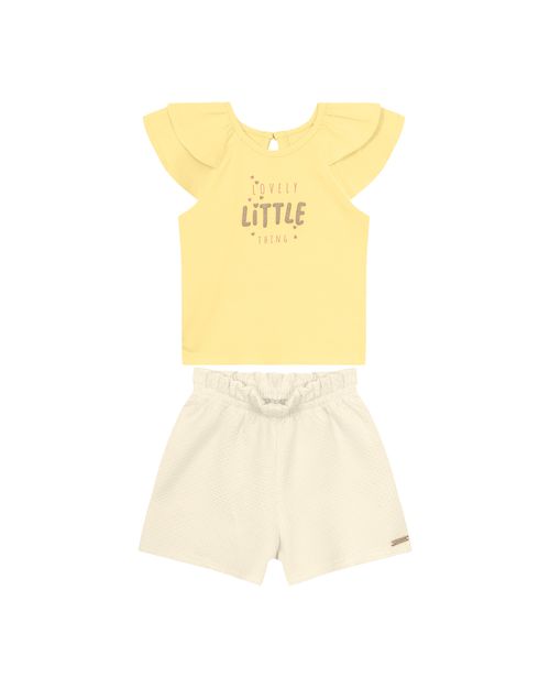 Conjunto Menina Lovely Little Things Em Algodão - Carinhoso
