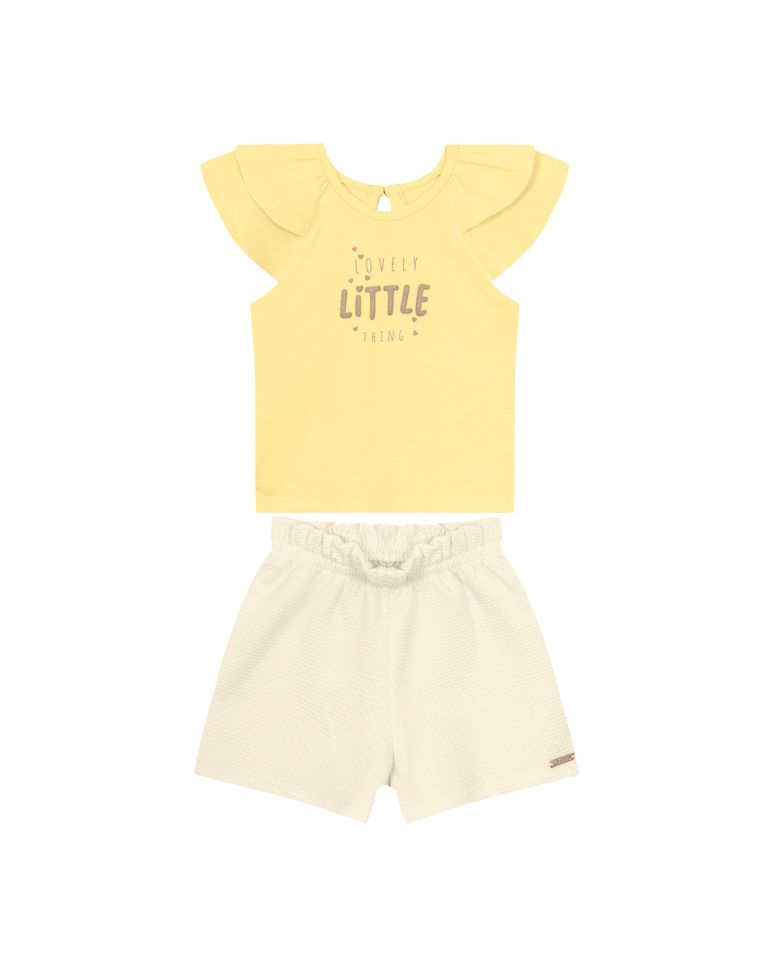 Conjunto Menina Lovely Little Things Em Algodão - Carinhoso