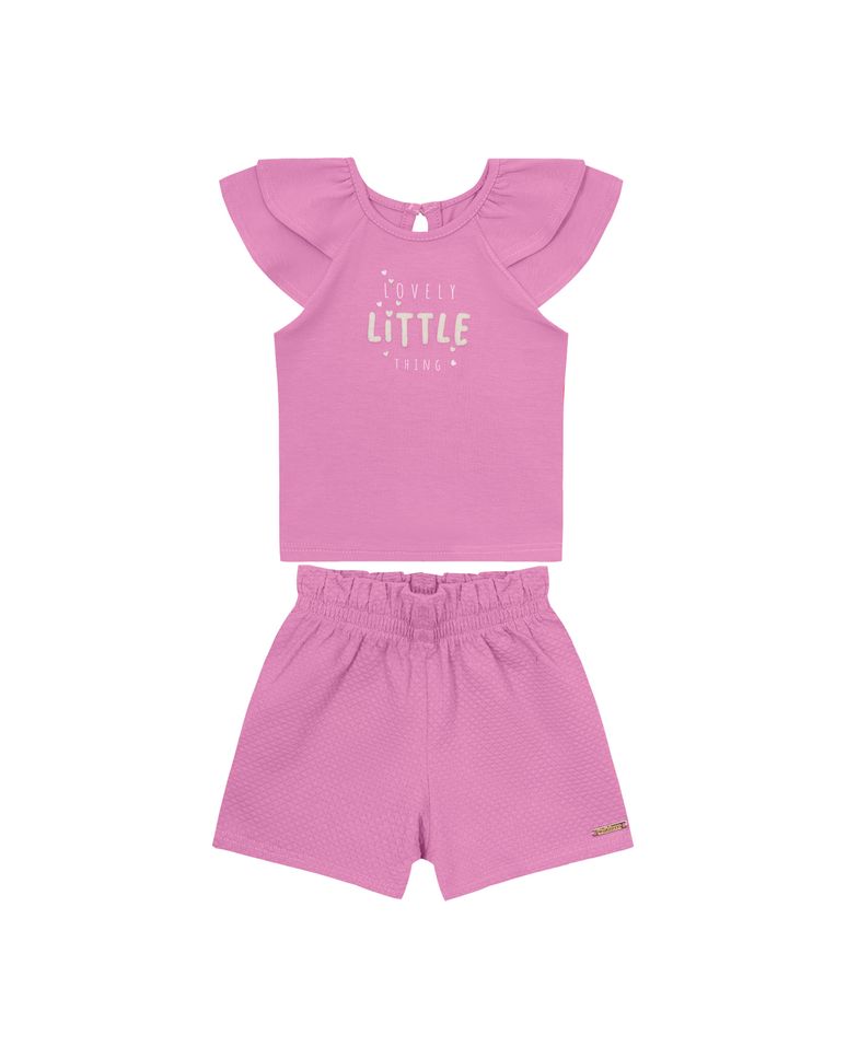 Conjunto Menina Lovely Little Things Em Algodão - Carinhoso