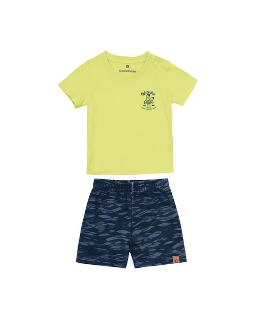 Conjunto Menino Bermuda Em Moletinho - Carinhoso