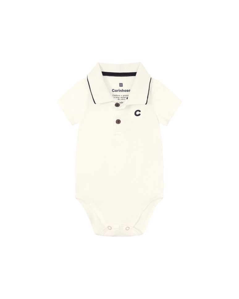 Body Polo Menino Em Algodão - Carinhoso