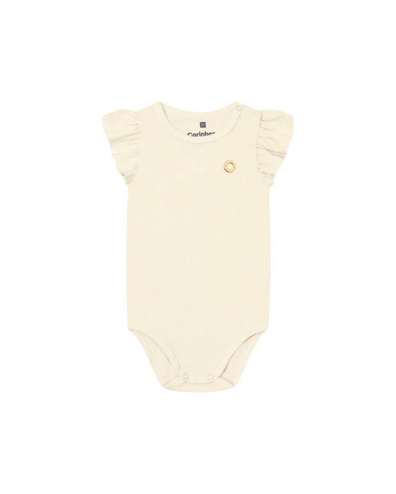 Body Menina Manga Babado Em Algodão - Carinhoso