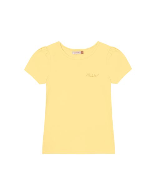 Blusa Menina Bordado No Peitoral Em Malha De Algodão - Carinhoso