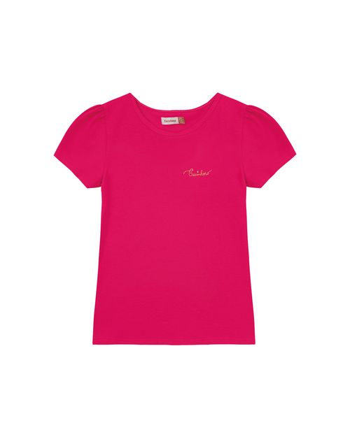 Blusa Menina Bordado No Peitoral Em Malha De Algodão - Carinhoso