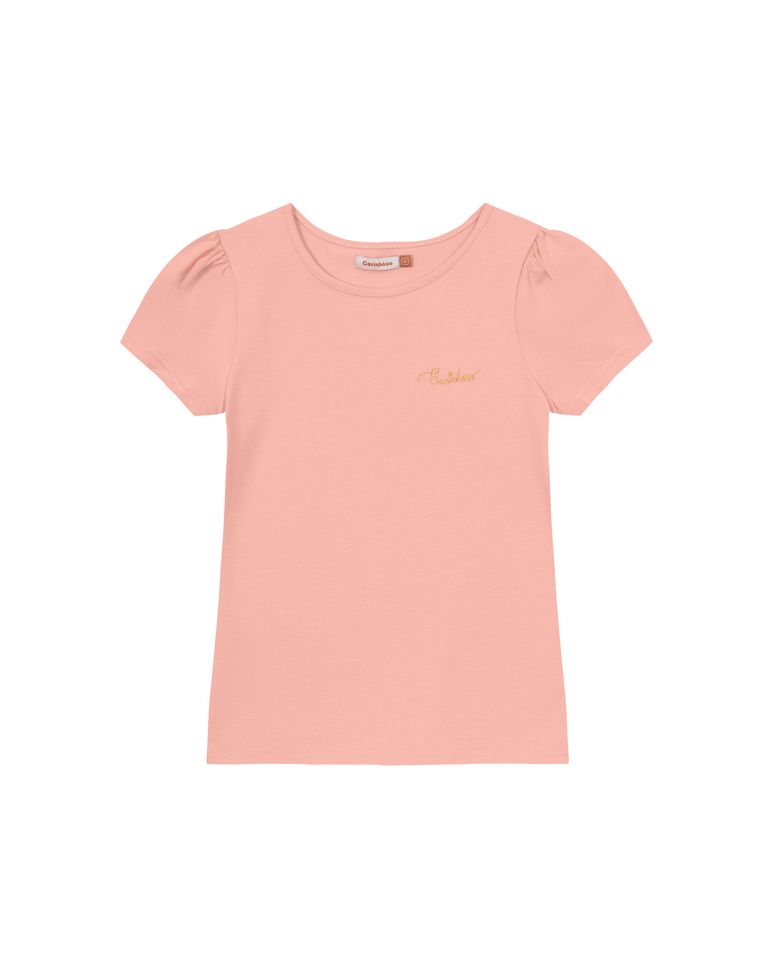 Blusa Menina Bordado No Peitoral Em Malha De Algodão - Carinhoso