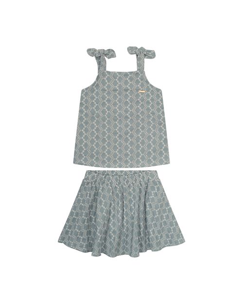 Conjunto Menina Regata + Saia Em Laise Algodão - Carinhoso
