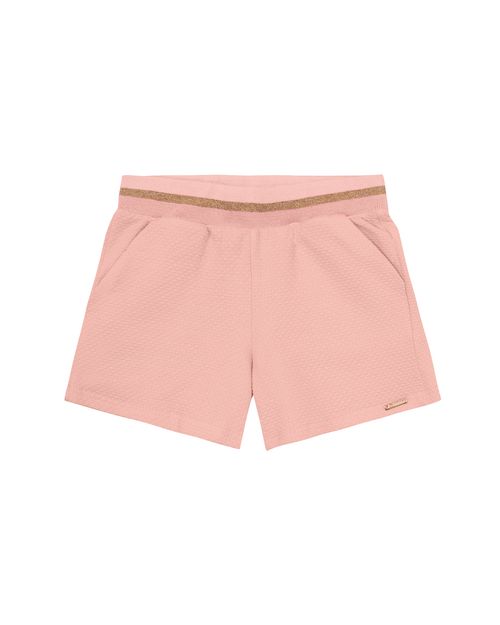 Shorts Menina Cós Retilínea Em Malha Texturizada - Carinhoso