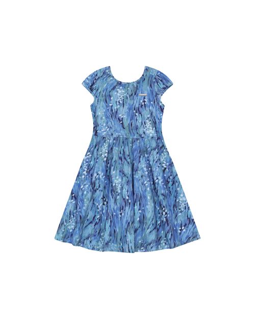 Vestido Menina Rodado Estampa Abstrata Em Algodão - Carinhoso