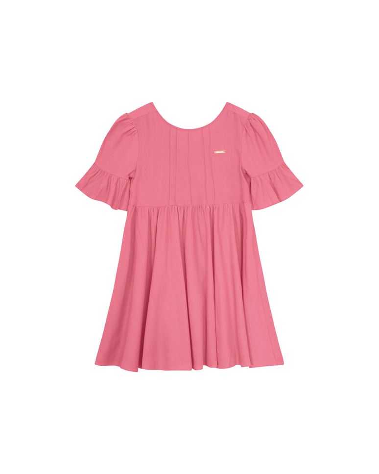 Vestido Menina Costas Transpassadas Em Viscolinho - Carinhoso