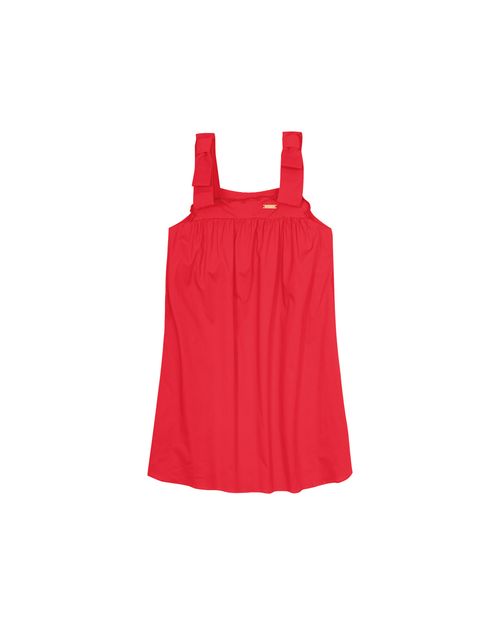 Vestido Menina Alça Com Laço Em Algodão Stretch - Carinhoso