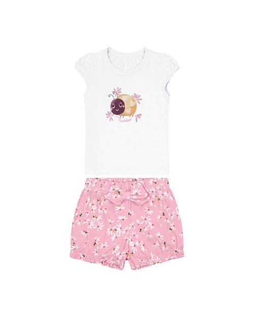 Conjunto Menina Blusa Estampa Glitter Em Algodão - Carinhoso