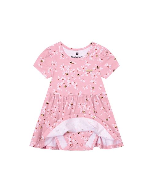 Vestido Body Menina Estampado Em Algodão - Carinhoso