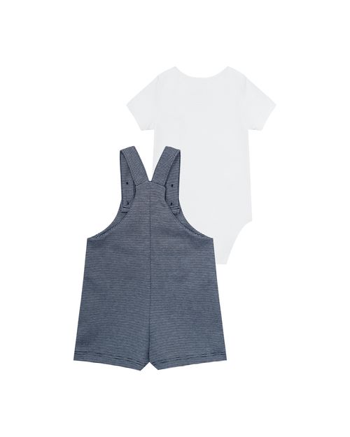 Conjunto Menino Body + Jardineira Em Moletom Piquet - Carinhoso