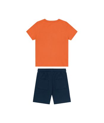Conjunto Menino Camiseta Recorte Frontal Em Algodão - Carinhoso