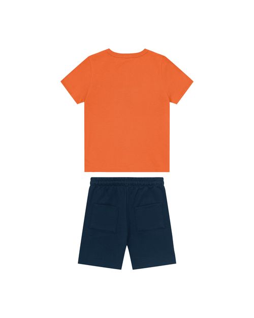 Conjunto Menino Camiseta Recorte Frontal Em Algodão - Carinhoso
