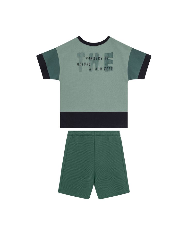 Conjunto Menino Camiseta Estampa Costas Em Algodão - Carinhoso