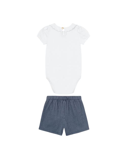 Conjunto Menina Body Gola Babados Em Algodão - Carinhoso