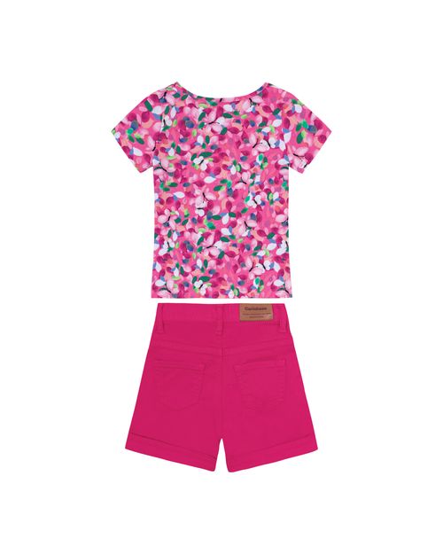 Conjunto Menina Blusa Estampa Floral Em Algodão - Carinhoso