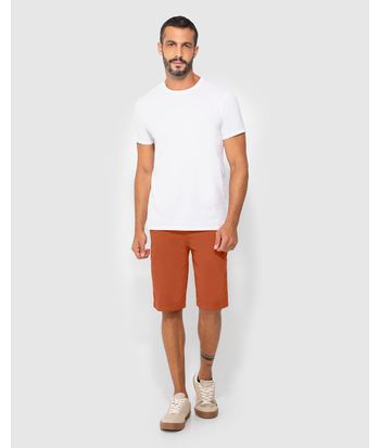 Bermuda Chino Masculina Cadarço Frontal Em Sarja Com Elastano - ENFIM