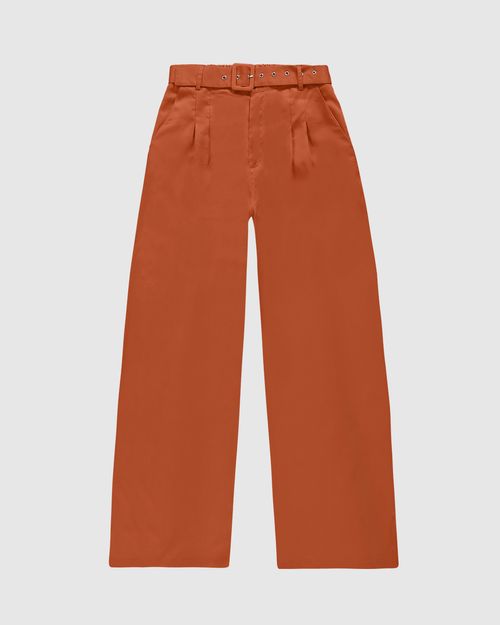 Calça Wide Leg Feminina Cinto Removível Em Liocel - ENFIM