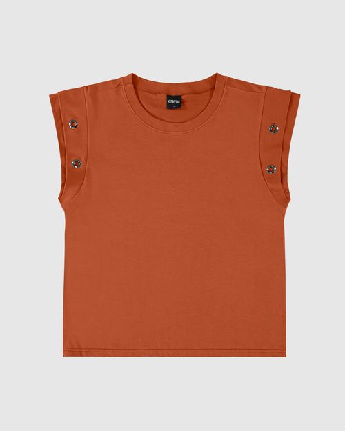 T-Shirt Feminina Muscle Tee Mangas Com Ilhóses Em Algodão - ENFIM