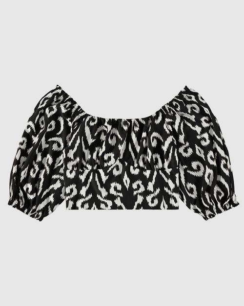 Blusa Feminina Estampada Decote Ombro A Ombro Em Viscose - ENFIM