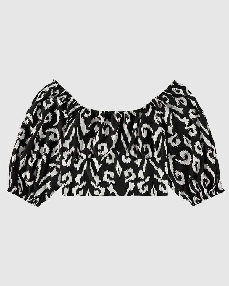 Blusa Feminina Estampada Decote Ombro A Ombro Em Viscose - ENFIM