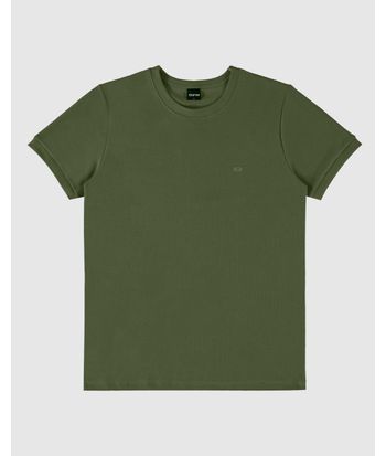 Camiseta Masculina Slim Bordado Peitoral Em Malha Texturizada - ENFIM