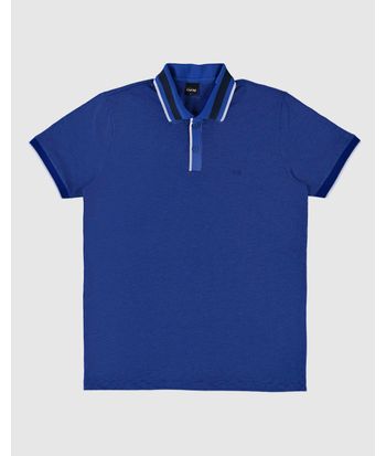 Camisa Polo Masculina Gola Listrada Em Malha Geométrica - ENFIM