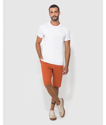 Bermuda Chino Masculina Cadarço Frontal Em Sarja Com Elastano - ENFIM