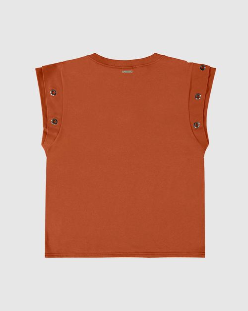 T-Shirt Feminina Muscle Tee Mangas Com Ilhóses Em Algodão - ENFIM