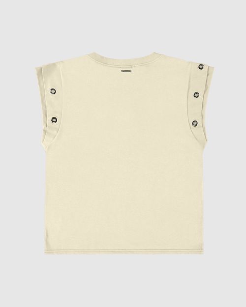 T-Shirt Feminina Muscle Tee Mangas Com Ilhóses Em Algodão - ENFIM