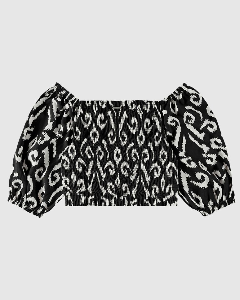 Blusa Feminina Estampada Decote Ombro A Ombro Em Viscose - ENFIM