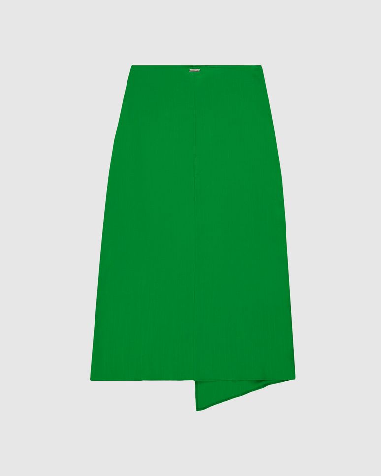 Saia Midi Feminina Transpassada Em Viscolinho - ENFIM