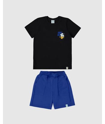 Conjunto Infantil Menino Estampa Frente E Costas Pato Donald Malwee Kids
