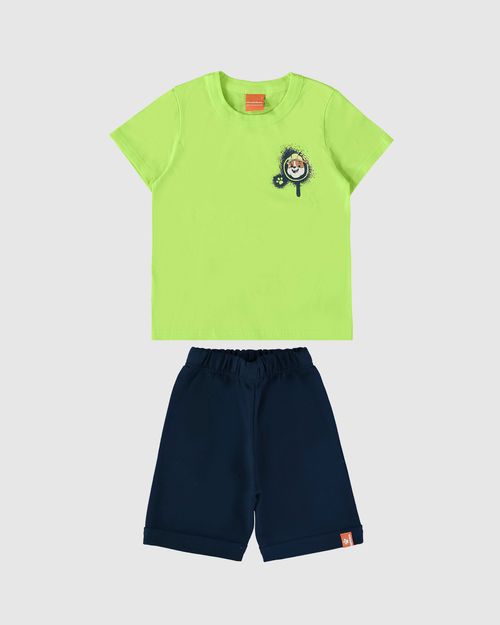 Conjunto Infantil Menino Estampa Frente E Costas Patrulha Canina Malwee Kids