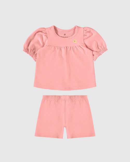 Conjunto Infantil Menina Em Malha Texturizada Malwee Kids