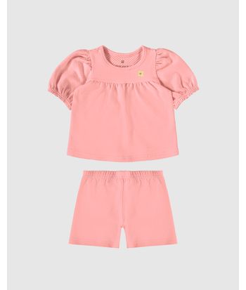 Conjunto Infantil Menina Em Malha Texturizada Malwee Kids